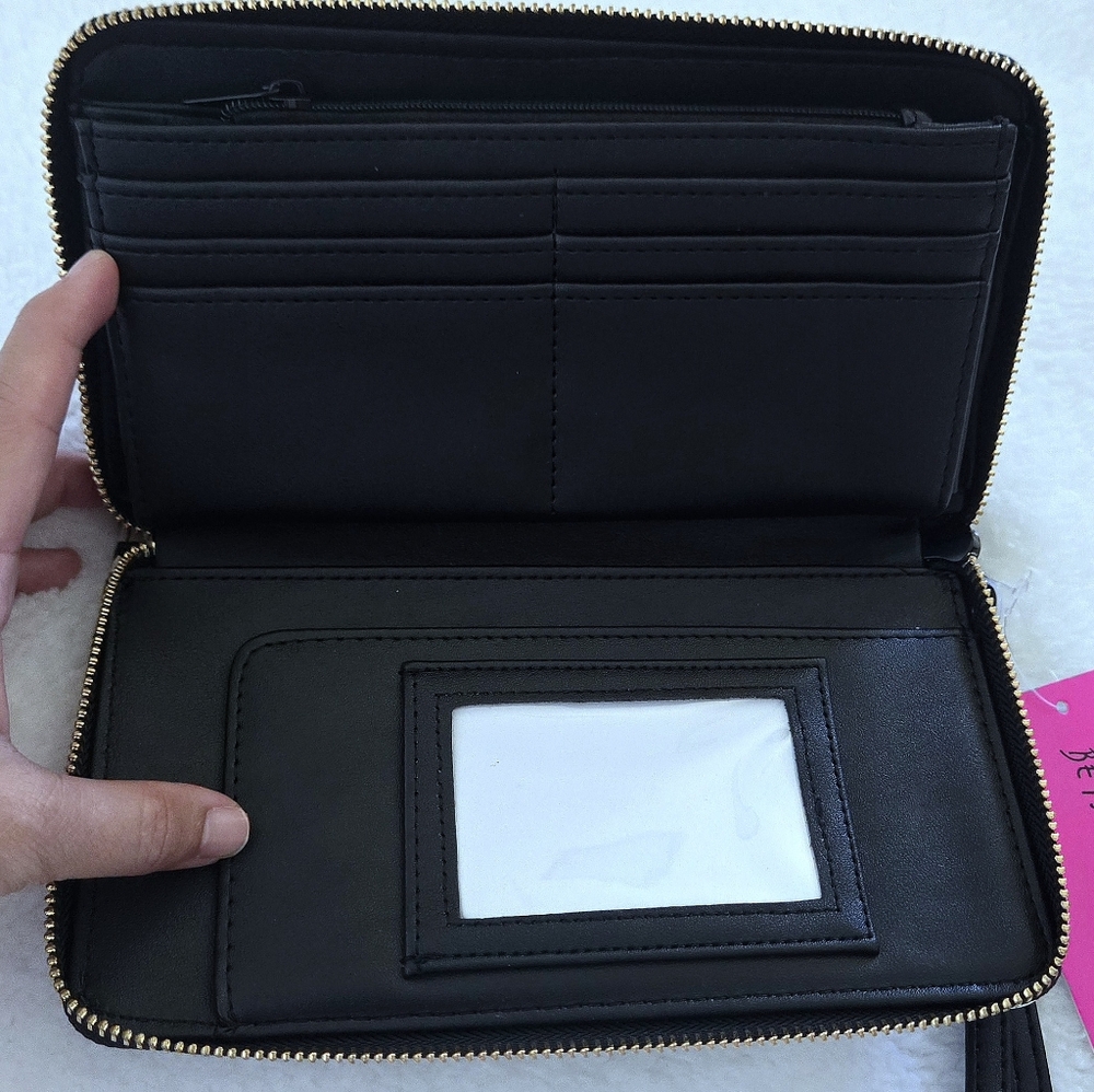 Betsey Johnson Leopard🐆 Hearts❤️ XO Zip Around Wristlet - NWT - Picture 7 of 15